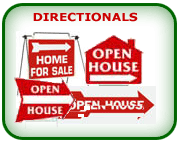Shop for OPEN HOUSE, FOR SALE, FOR RENT, and LAND FOR SALE real estate direction signs online.